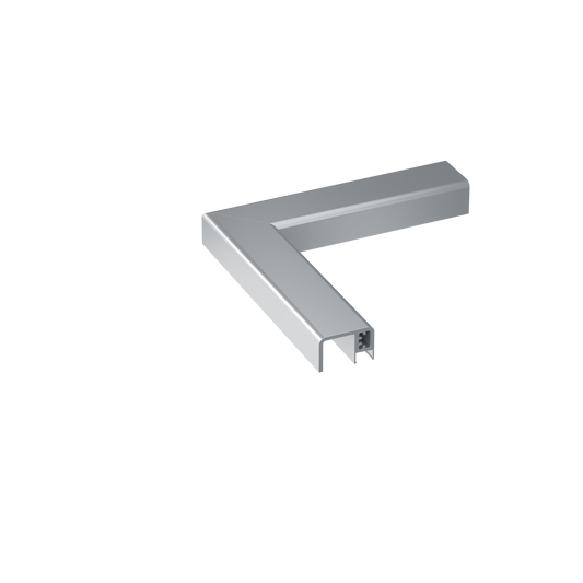 LED-Handlauf unten Außenecke 90° horizontal Eckverbinder U-Profil  42x27x3 mm
