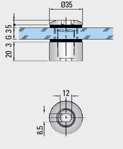 Langlochhalter - Tellerhalter PH609