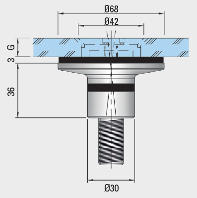 Punkthalter mit Gewinde Senkopfhalter PH790