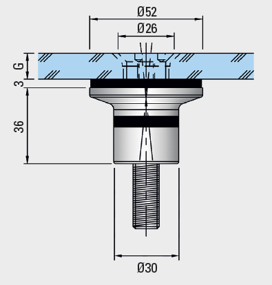 Punkthalter mit Gewinde Senkopfhalter PH792