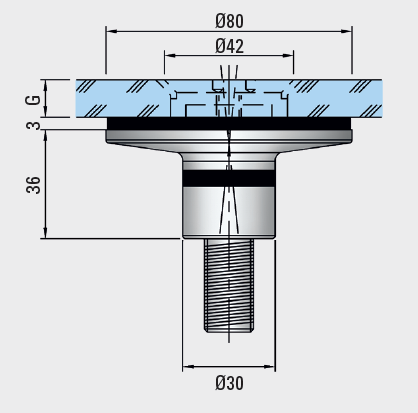 Punkthalter mit Gewinde Senkopfhalter PH799